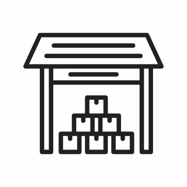 Depo ikonu vektör görüntüsü. Mobil uygulama web uygulaması ve yazdırma ortamı için uygundur.
