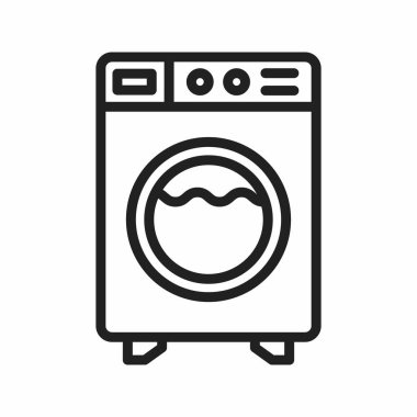 Çamaşır Makinesi ikon vektör görüntüsü. Mobil uygulama web uygulaması ve yazdırma ortamı için uygundur.