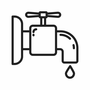 Su musluğu ikonu vektör görüntüsü. Mobil uygulama web uygulaması ve yazdırma ortamı için uygundur.