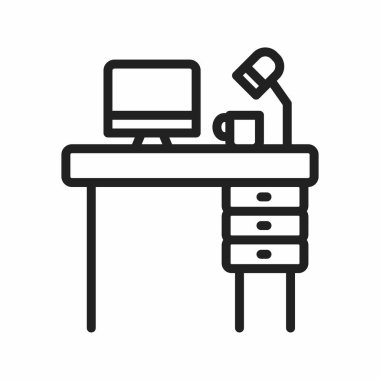 İş yeri simgesi vektör resmi. Mobil uygulama web uygulaması ve yazdırma ortamı için uygundur.