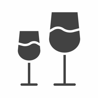 Şarap kadehleri ikon vektör görüntüsü. Mobil uygulama web uygulaması ve yazdırma ortamı için uygundur.