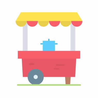 Food Cart ikon vektör görüntüsü. Mobil uygulama web uygulaması ve yazdırma ortamı için uygundur.