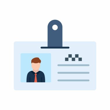 Tanımlama Kart simgesi vektör resmi. Mobil uygulama web uygulaması ve yazdırma ortamı için uygundur.