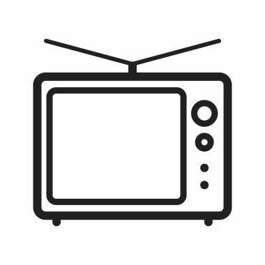 Televizyon Yayın ikonu vektörü. Mobil uygulamalar, web uygulamaları ve yazdırma ortamları için elverişli.