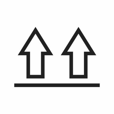 Yukarı simge vektörü. Mobil uygulamalar, web uygulamaları ve yazdırma ortamları için elverişli.