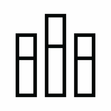 Dikey Çubuk simgesi vektörü. Mobil uygulamalar, web uygulamaları ve yazdırma ortamları için elverişli.