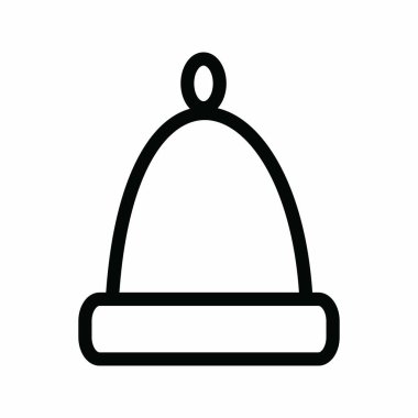 Kış Şapkası ikon vektörü. Mobil uygulamalar, web uygulamaları ve yazdırma ortamları için elverişli.