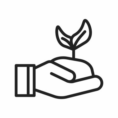 Ağaç dikme ikonu. Mobil uygulamalar, web uygulamaları ve yazdırma ortamları için elverişli.