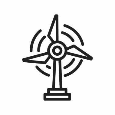 Rüzgar türbini simgesi. Mobil uygulamalar, web uygulamaları ve yazdırma ortamları için elverişli.