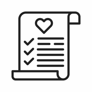 Dilek listesi tam simgesi. Mobil uygulamalar, web uygulamaları ve yazdırma ortamları için elverişli.