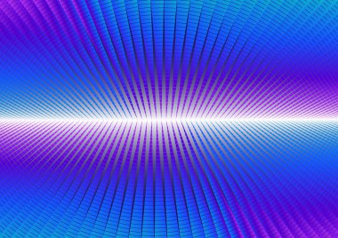 Soyut mavi mor arkaplan. Renkli, parlak, yüksek teknoloji çizimi. 3D perspektif uzak ufukta. Uzaktan ışık. Teknoloji ve bilim konsepti