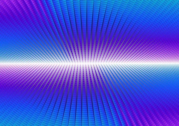 抽象的な青紫色の背景 カラフルな明るいハイテクイラスト 水平線までの3次元 遠くの光 テクノロジーと科学の概念 — ストック写真