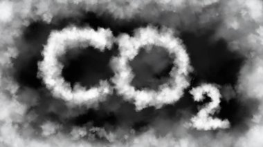 Koyu arkaplanda CO2 bulutu, karbondioksit, iklim değişikliği konsepti