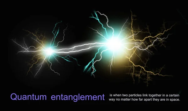 Kuantum Dolanıklığı Korelasyon Konsepti Kuantum Mekaniği Illüstrasyonu Parçacık Mesafeleri Olursa — Stok fotoğraf