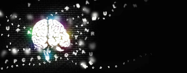 Hjärnavkodning Koncept Avkoda Hjärnaktivitet Och Signal Dialog Neurovetenskap Förmåga Artificiell — Stockfoto