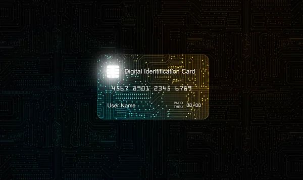 Cyfrowy Dowód Tożsamości Identyfikacja Elektroniczna Smartcard Cyfrowe Rozwiązanie Służące Potwierdzeniu — Zdjęcie stockowe