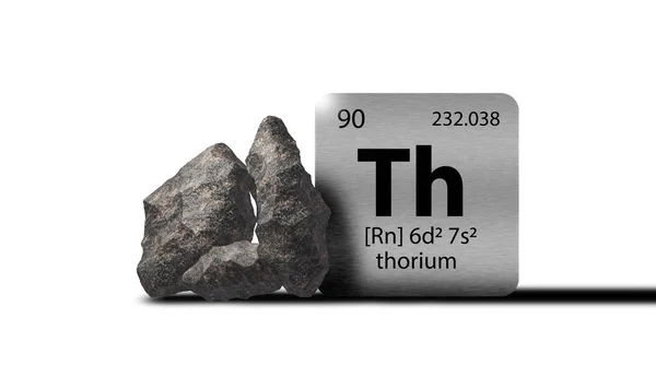 Thorium Elementen Een Metalen Periodiek Systeem Met Grijsachtig Zwart Metamictisch — Stockfoto