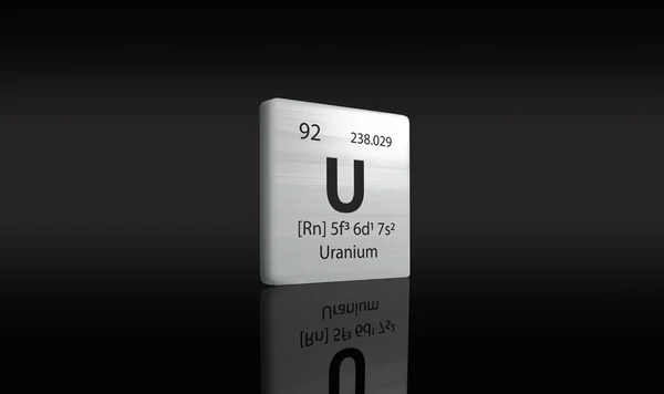 우라늄 주기율표의 어두운 배경에 렌더링 아이콘 — 스톡 사진