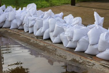 Sel koruması için kum torbası. Evin ön girişine su basmasını önlemek için kum torbası yığını ya da duvar koyun. Islak ve kuru bölgeyi ayırın.