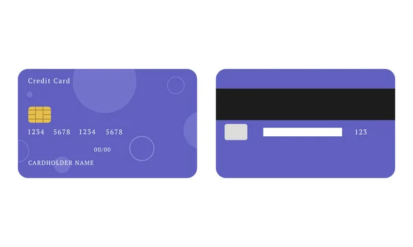 purple card. Credit card payment. Vector flat style illustration