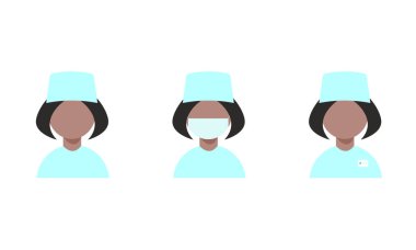Doctor women icon in uniform. Flat style . Vector illustration.