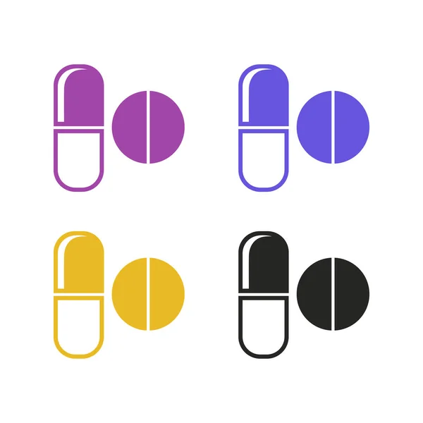 Capsules and tablets. flat icon isolated on white background. Vector illustration