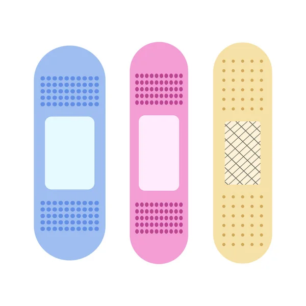 Set of medical plasters. Vector illustration. Flat