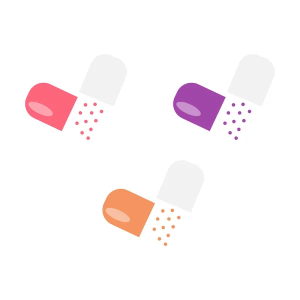 Pill flat icon isolated on white background. Vector illustration.