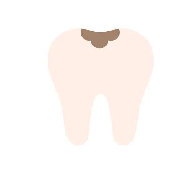 Tooth with caries. Vector illustration.