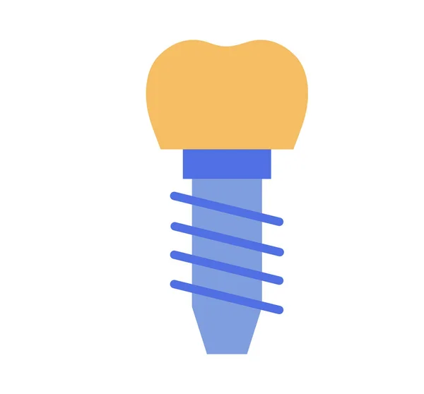 Dental implant. Vector flat illustration. Icon