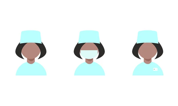 Doctor women icon in uniform. Flat style . Vector illustration.