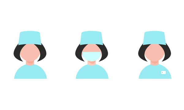 Doctor women icon in uniform. Flat style . Vector illustration