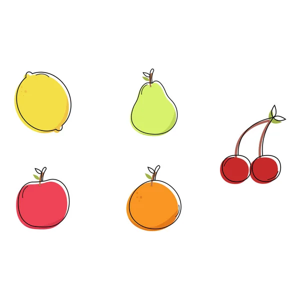 Fruit set in fill and stroke