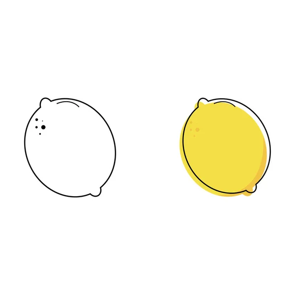 Lemon in stroke and stroke with fill