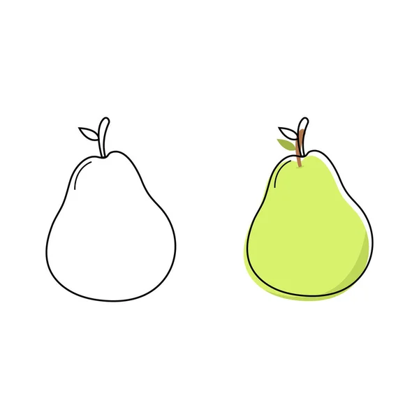 Pear in stroke and stroke with fill
