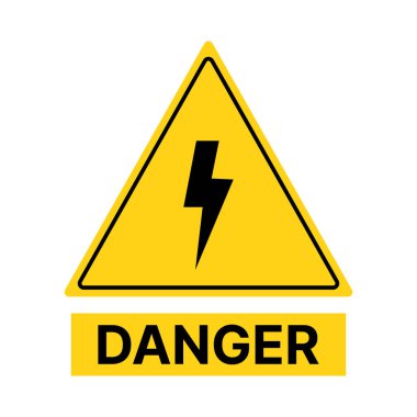 Danger sign yellow color. Vector illustration. Isolated attention symbols on white background