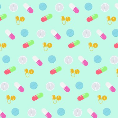 Pattern with medical pills and capsules
