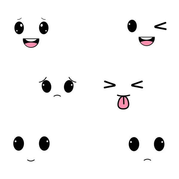 Kawaii emotion face icons