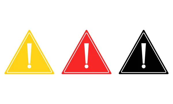 Set warning sign. Vector illustaration, Yellow, red, black warning symbols, , Isolated attention triangle symbols on isolated background.