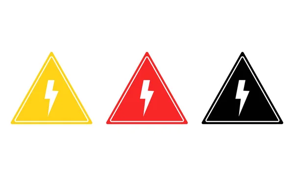 Set danger sign. Vector illustaration. Yellow, red, black danger symbols, Isolated attention triangle symbols on isolated background.