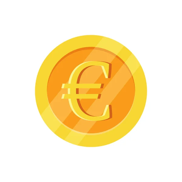 Golden euro isolated coin icon. Vector illustration