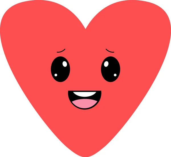 Heart with emotion of delight. Vector illustration. flat style