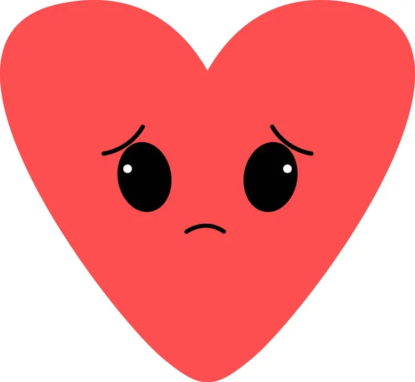 Heart with emotion of sadness. Vector illustration. flat style