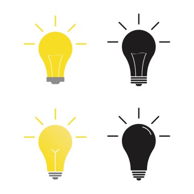 Set of light bulb icons. Vector illustration
