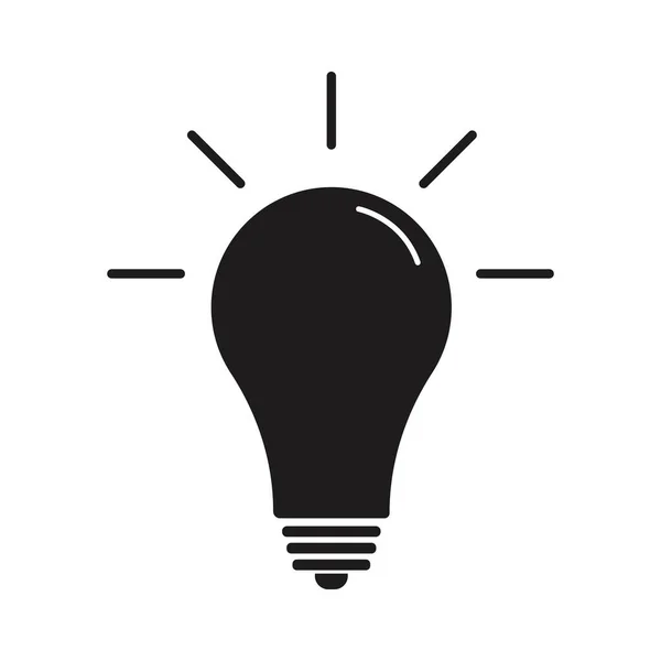 Light bulb black with white glare, Vector illustration
