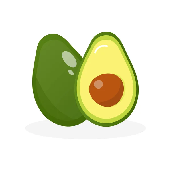 Two halves of an avocado. Flat. Vector illustration