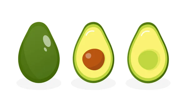 Set of avocados. Flat. Vector illustration. Avocado fruit. 