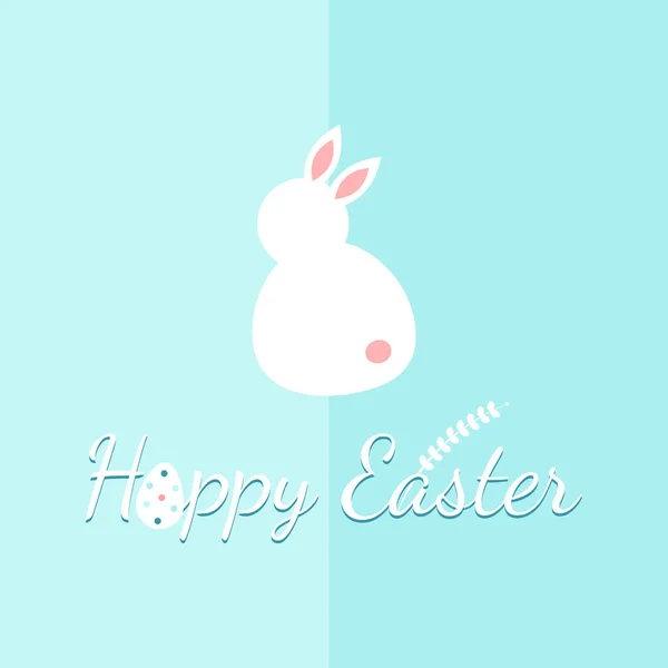 Happy Easter card, cute bunny  Vector flat illustration