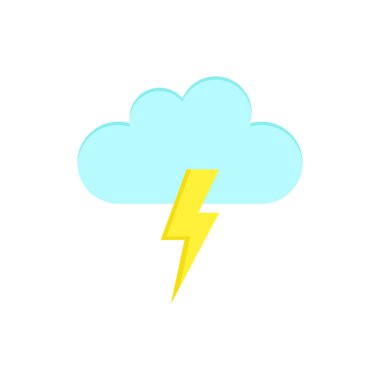 Cloud icon with lightning. Vector illustration