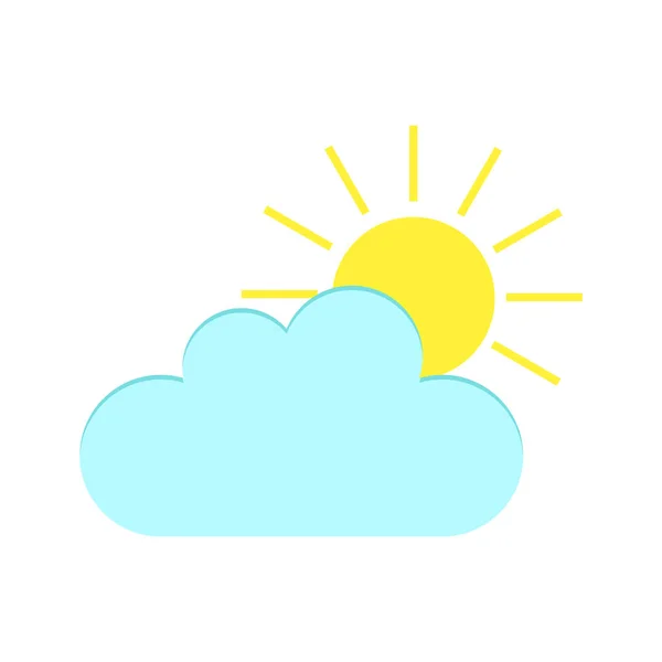 Cloud icon with sun. Vector illustration